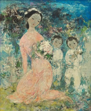 VCD Madre e hijos asiáticos Pinturas al óleo